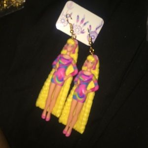 Homemade Barbie earrings